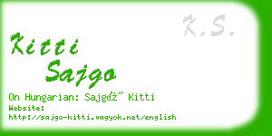 kitti sajgo business card